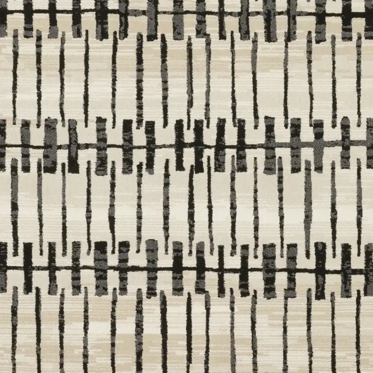 5' X 8' Beige And Black Geometric Area Rug