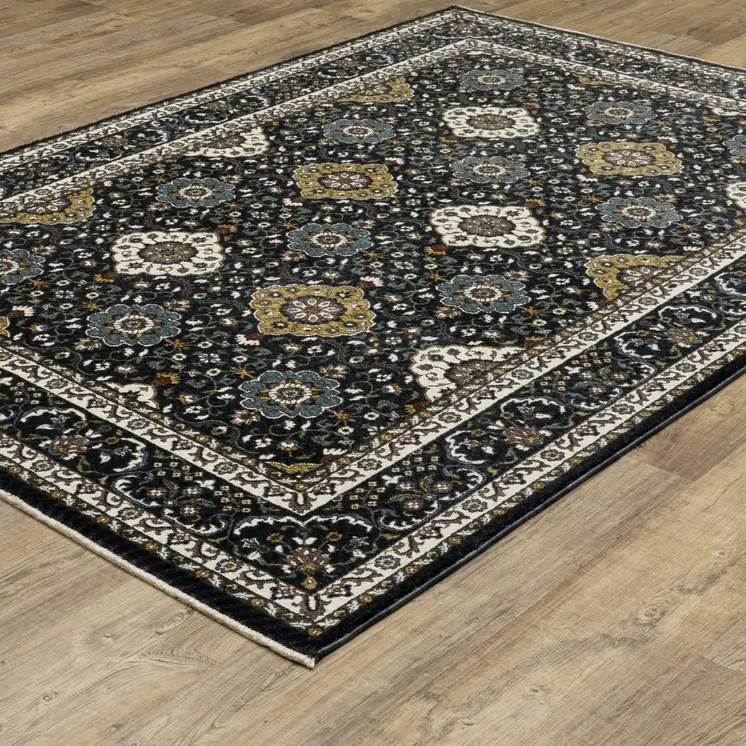 4' X 6' Gold Medallion Area Rug With Fringe