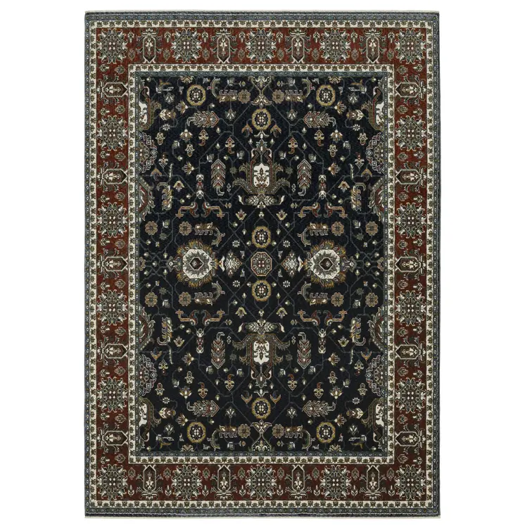 4' X 6' Rust Oriental Area Rug With Fringe