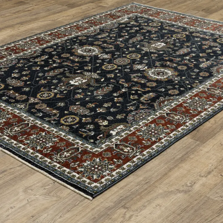 4' X 6' Rust Oriental Area Rug With Fringe