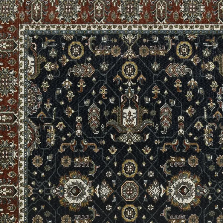 4' X 6' Rust Oriental Area Rug With Fringe