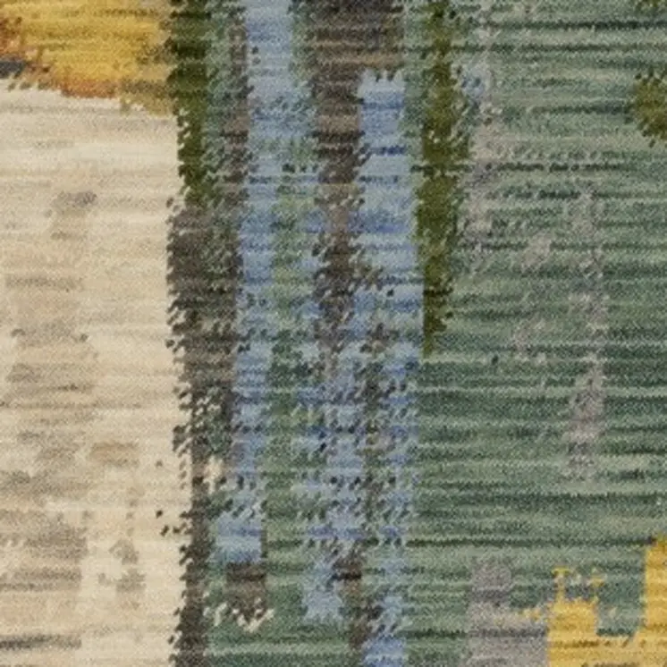 3' X 5' Beige Yellow And Pink Abstract Area Rug With Fringe