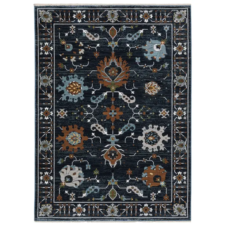 3' X 5' Rust Oriental Area Rug With Fringe