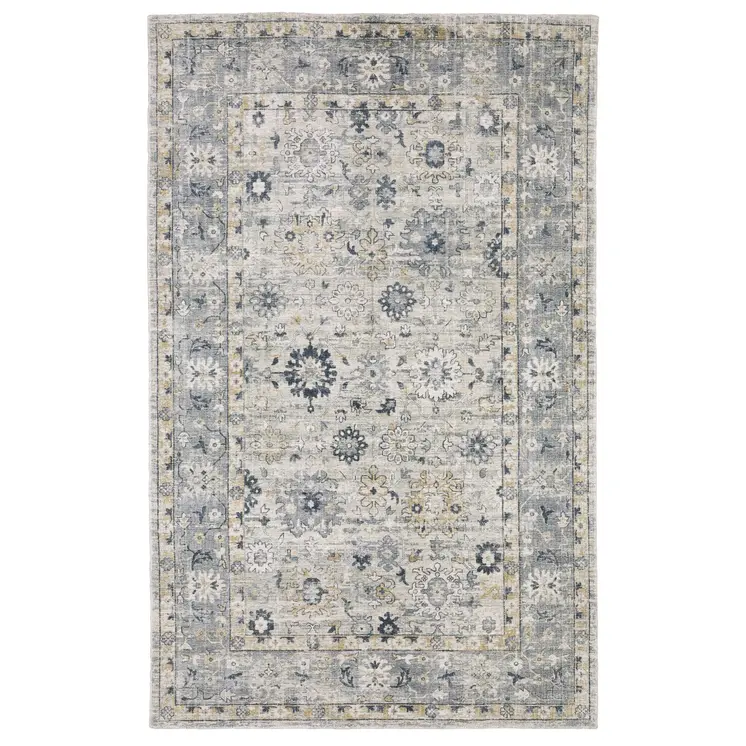 10' Gray And Blue Oriental Hand Tufted Runner Rug