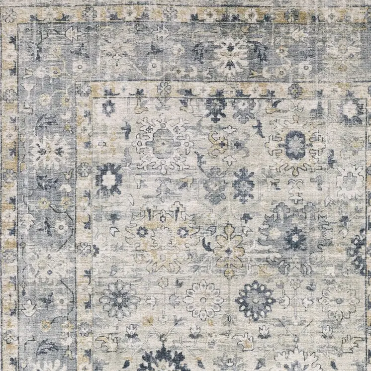 10' Gray And Blue Oriental Hand Tufted Runner Rug
