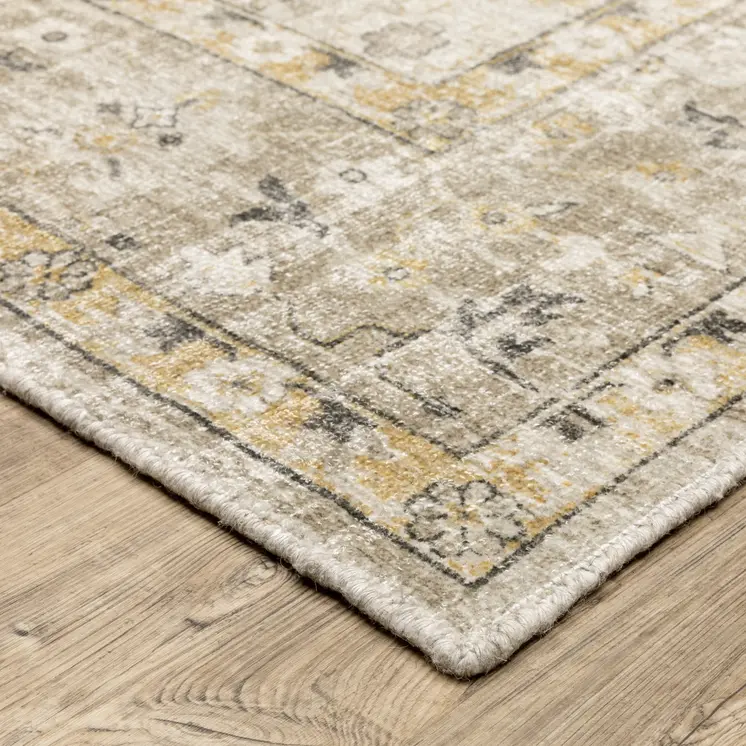 10' Beige And Gold Oriental Hand Tufted Runner Rug