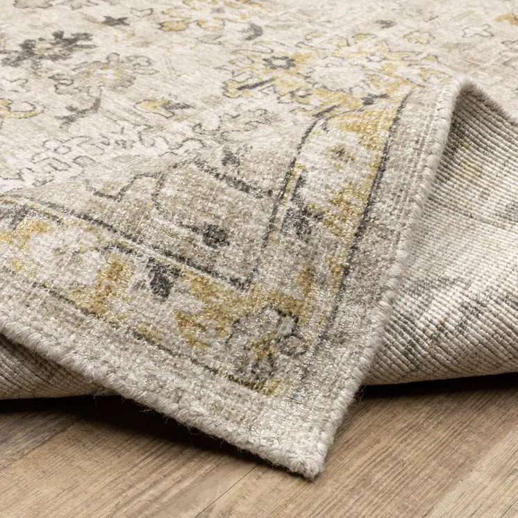 10' Beige And Gold Oriental Hand Tufted Runner Rug