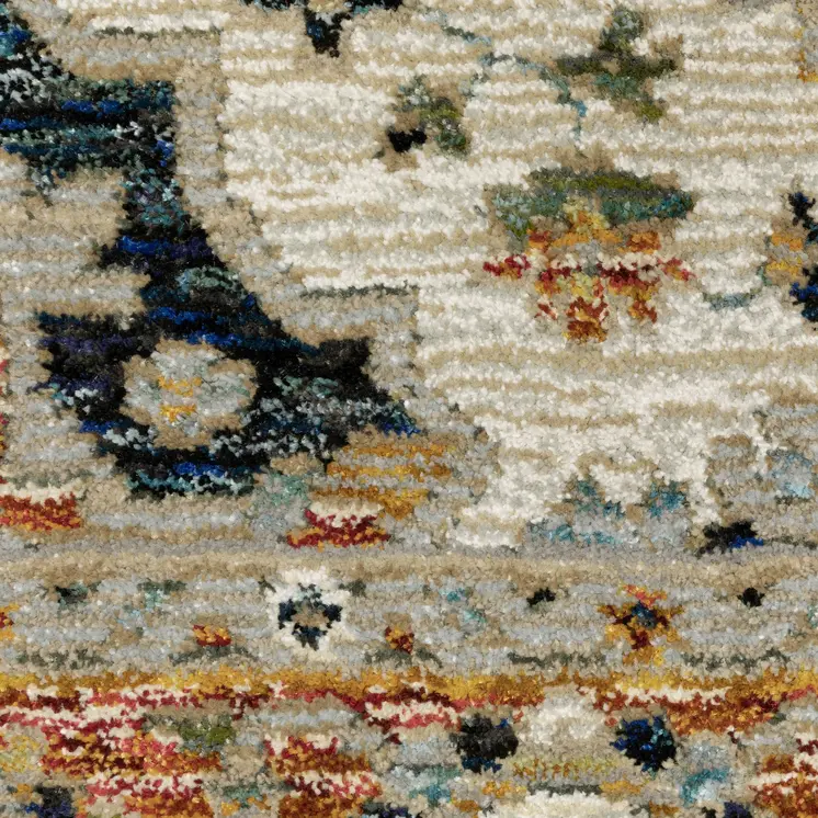 2' X 3' Blue And Orange Medallion Area Rug