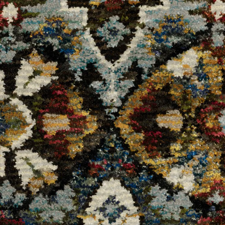 2' X 3' Red Yellow And Ivory Medallion Area Rug