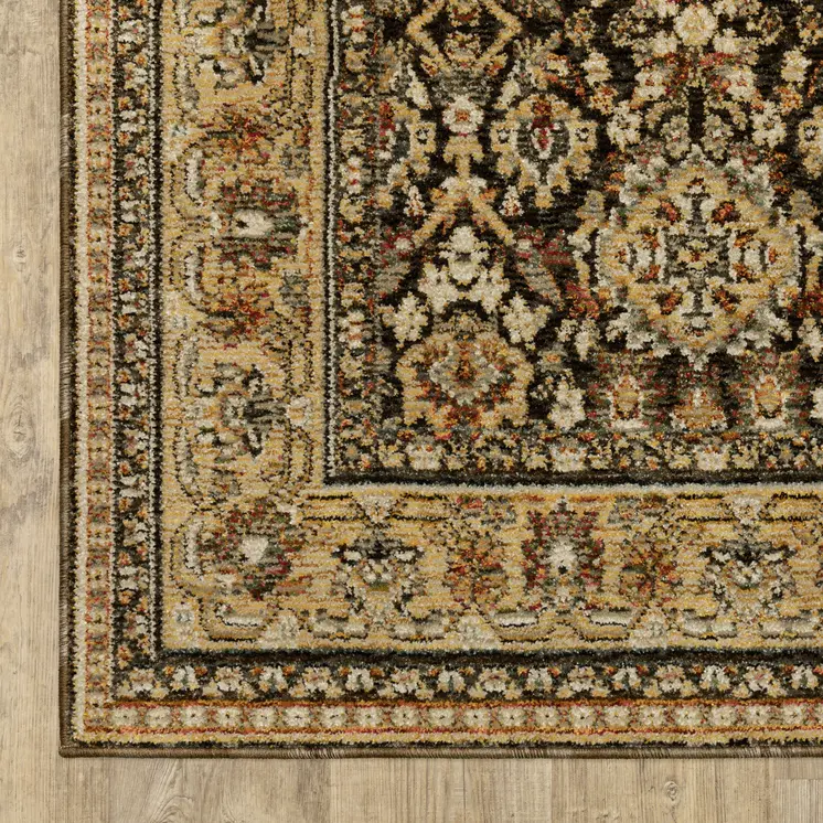 2' X 3' Brown And Gold Oriental Area Rug