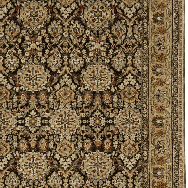 2' X 3' Brown And Gold Oriental Area Rug