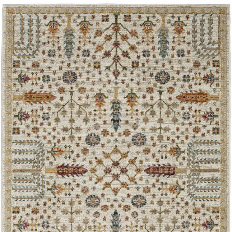 2' X 3' Ivory And Gold Oriental Area Rug