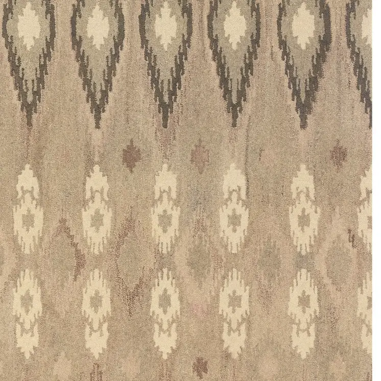 4' X 6' Beige And Ivory Wool Abstract Hand Tufted Area Rug