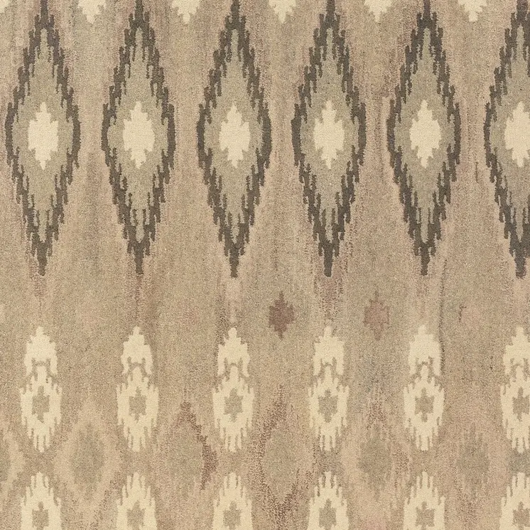 4' X 6' Beige And Ivory Wool Abstract Hand Tufted Area Rug