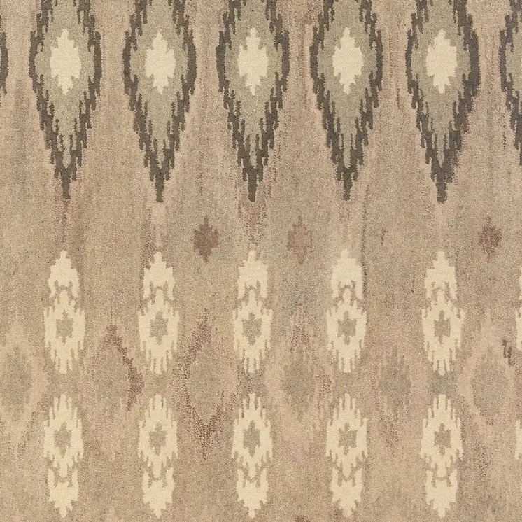 4' X 6' Beige And Ivory Wool Abstract Hand Tufted Area Rug