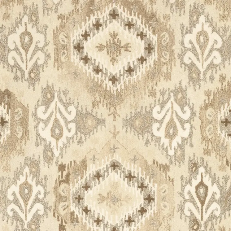 4' X 6' Beige And Ivory Wool Abstract Hand Tufted Area Rug