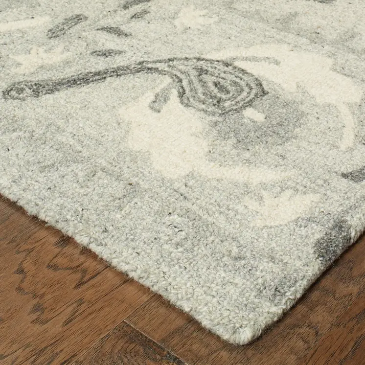 4' X 6' Ivory Wool Floral Hand Tufted Area Rug