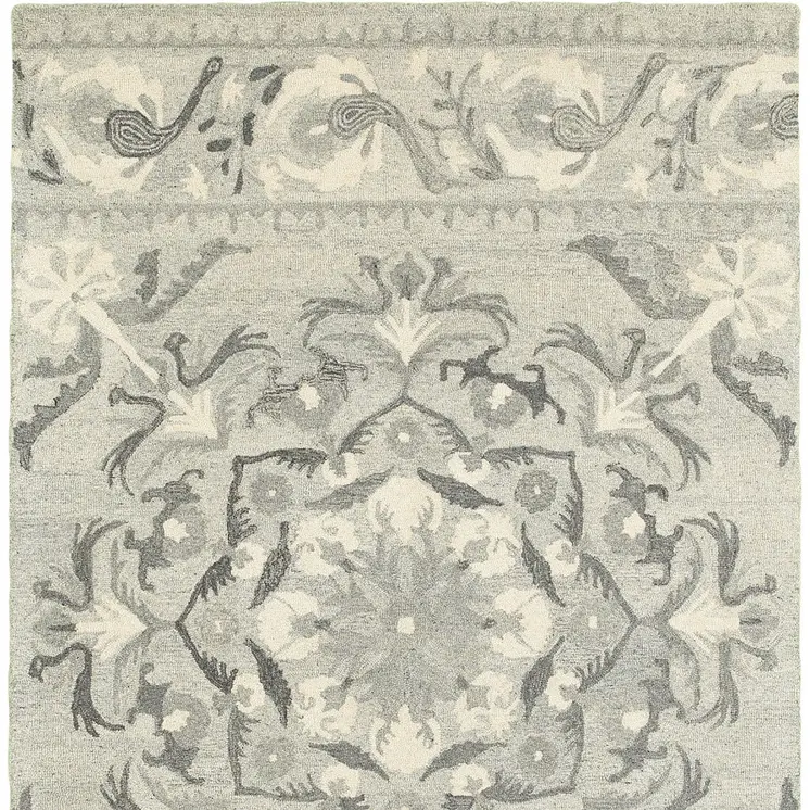 4' X 6' Ivory Wool Floral Hand Tufted Area Rug