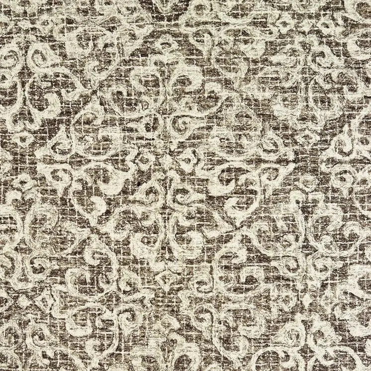 5' X 8' Brown And Ivory Wool Floral Hand Tufted Area Rug