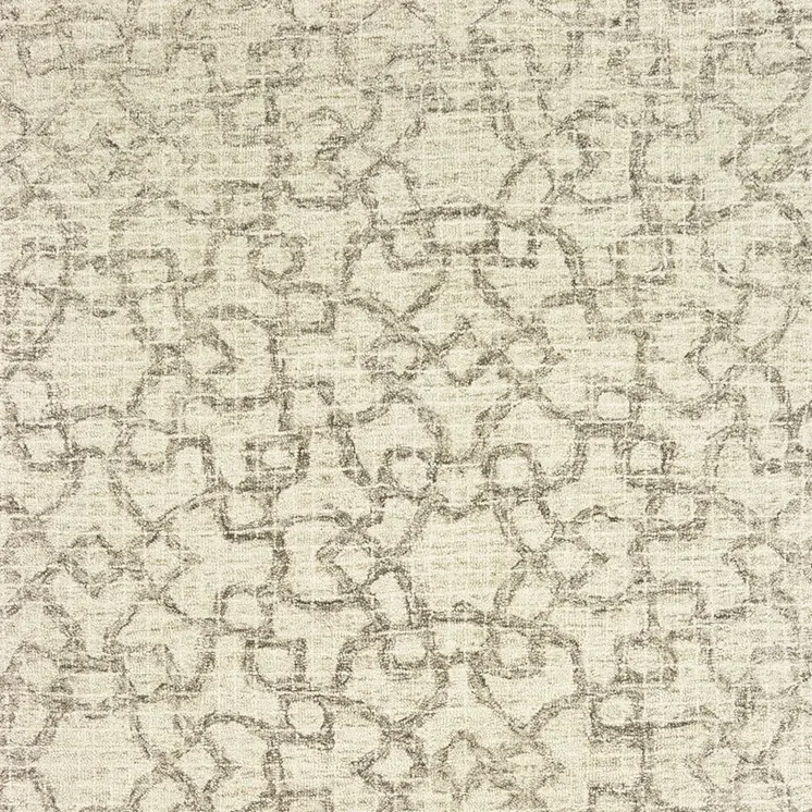 5' X 8' Tan And Ivory Wool Geometric Hand Tufted Area Rug