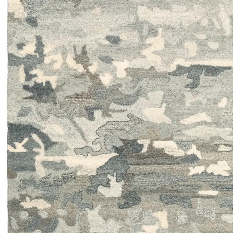 4' X 6' Gray Wool Abstract Hand Tufted Area Rug
