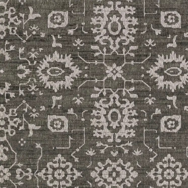 7' X 10' Gray And Ivory Oriental Area Rug