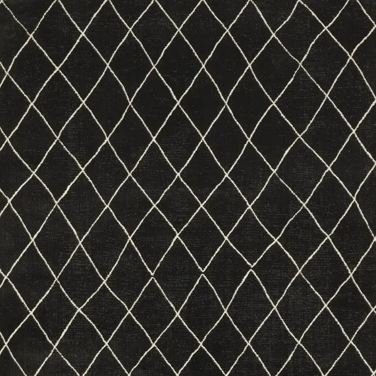 7' X 10' Charcoal And Ivory Trellis Area Rug