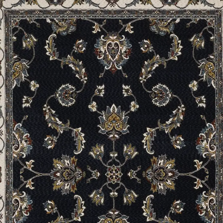 5' X 8' Ivory Oriental Area Rug With Fringe
