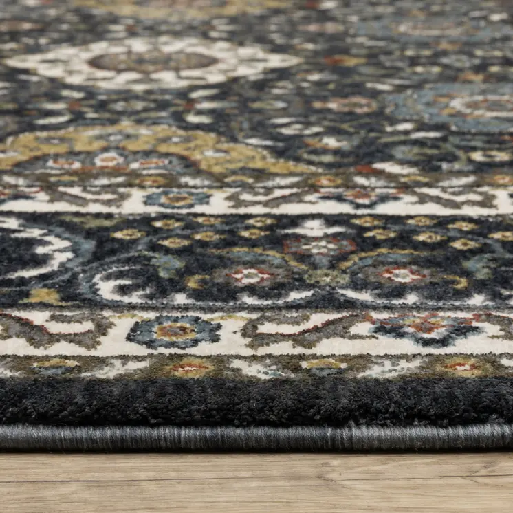 5' X 8' Gold Medallion Area Rug With Fringe