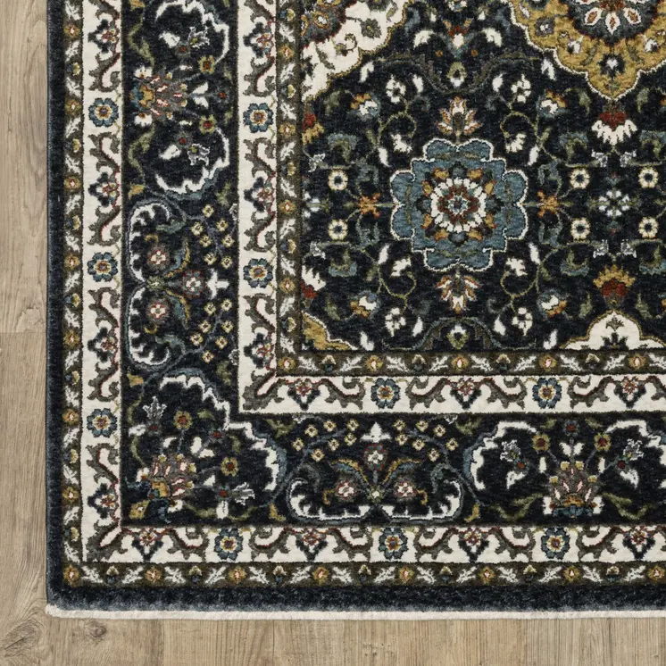 5' X 8' Gold Medallion Area Rug With Fringe
