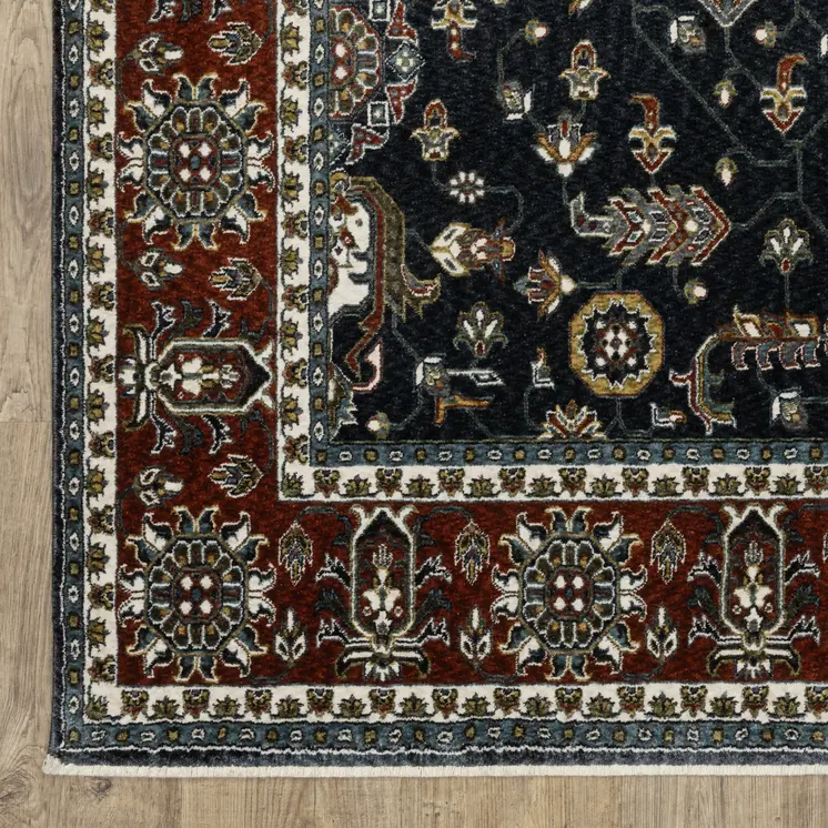 5' X 8' Rust Oriental Area Rug With Fringe