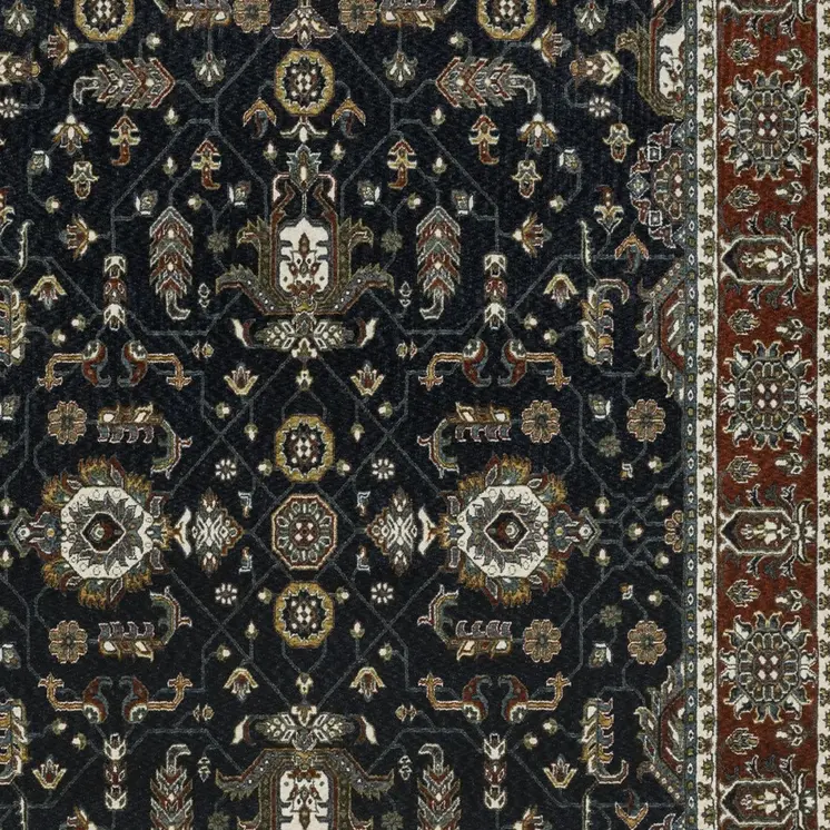 5' X 8' Rust Oriental Area Rug With Fringe