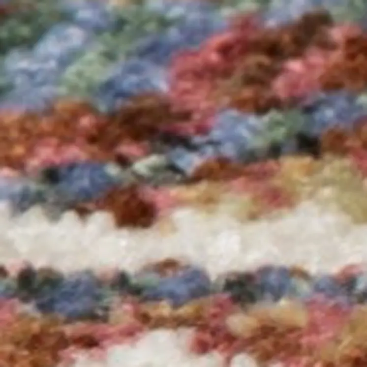 8' Blue Red And Ivory Diamond Runner Rug With Fringe