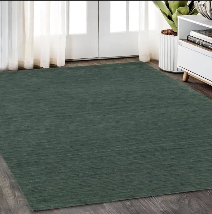 5' X 8' Teal And Blue Wool Hand Tufted Area Rug