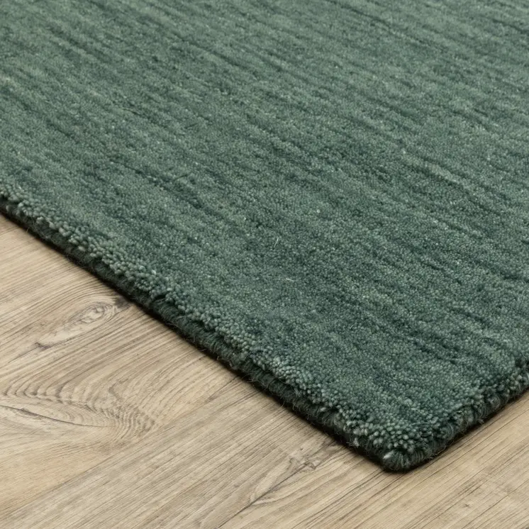 5' X 8' Teal And Blue Wool Hand Tufted Area Rug