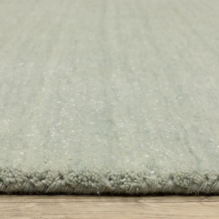 8' Silver Wool Hand Tufted Runner Rug