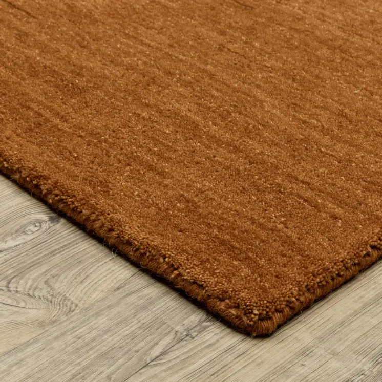 5' X 8' Rust Wool Hand Tufted Area Rug