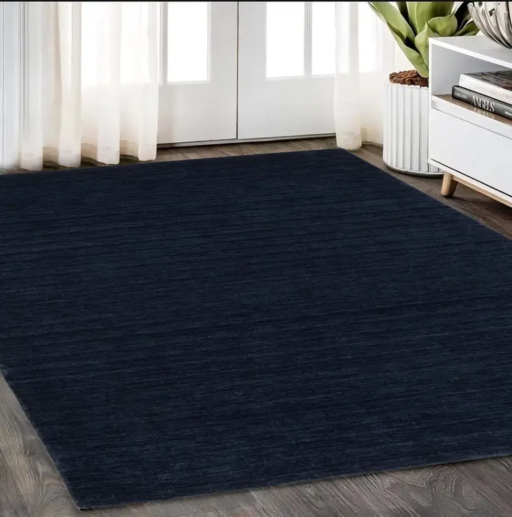 5' X 8' Blue Wool Hand Tufted Area Rug