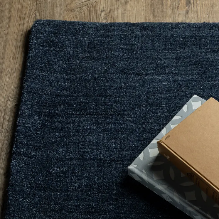 5' X 8' Blue Wool Hand Tufted Area Rug