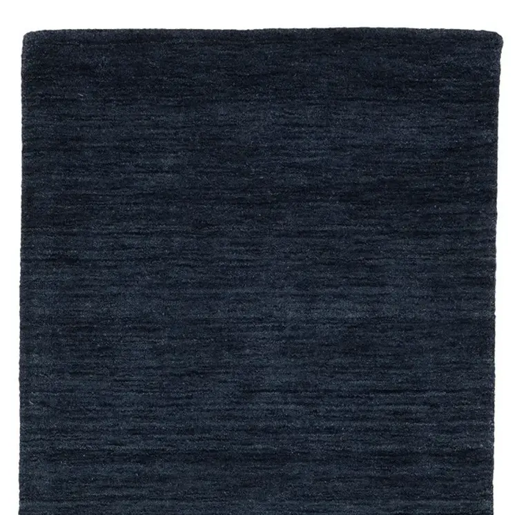 8' Blue Wool Hand Tufted Runner Rug