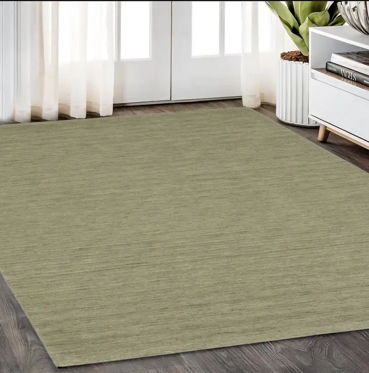 5' X 8' Sage And Green Wool Hand Tufted Area Rug