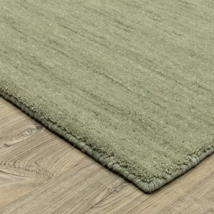 5' X 8' Sage And Green Wool Hand Tufted Area Rug