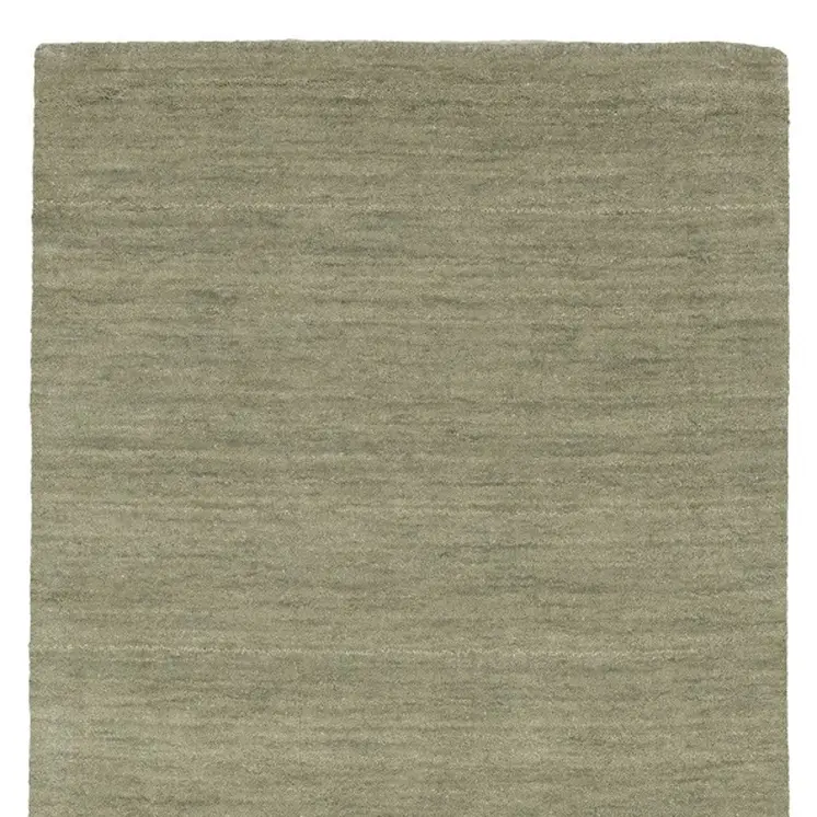 8' Sage And Green Wool Hand Tufted Runner Rug