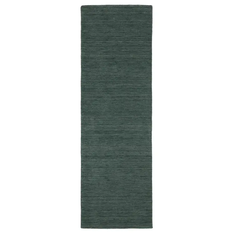 8' Teal And Blue Wool Hand Tufted Runner Rug