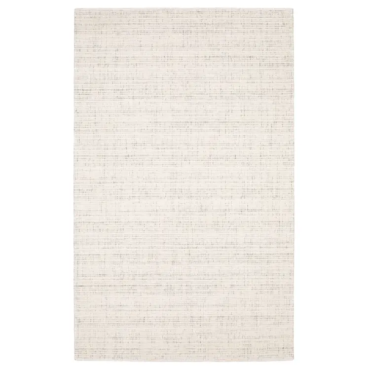 5' X 8' Ivory And Gray Striped Hand Tufted Area Rug