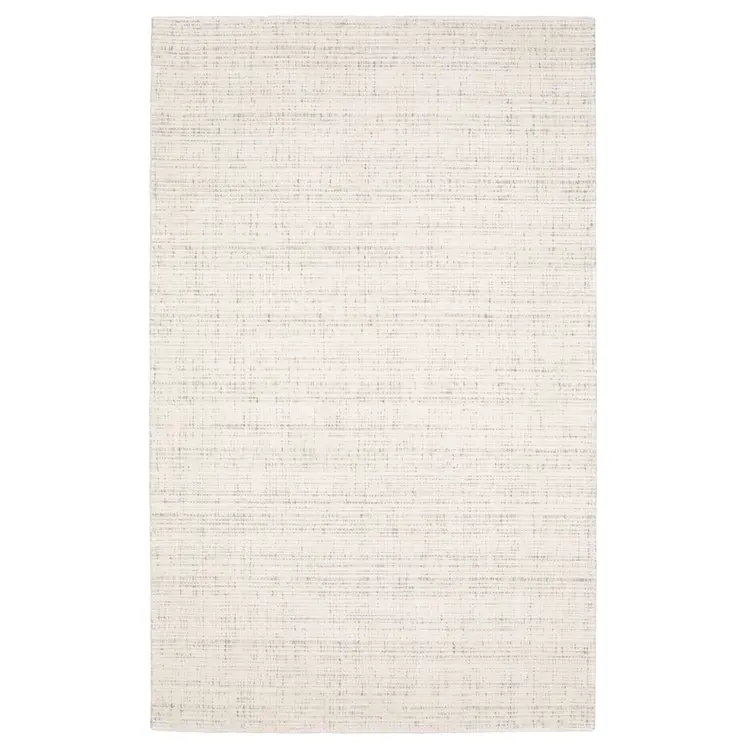 5' X 8' Ivory And Gray Striped Hand Tufted Area Rug
