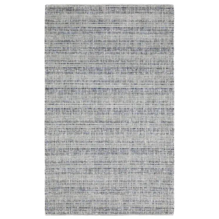 5' X 8' Gray And Blue Striped Hand Tufted Area Rug