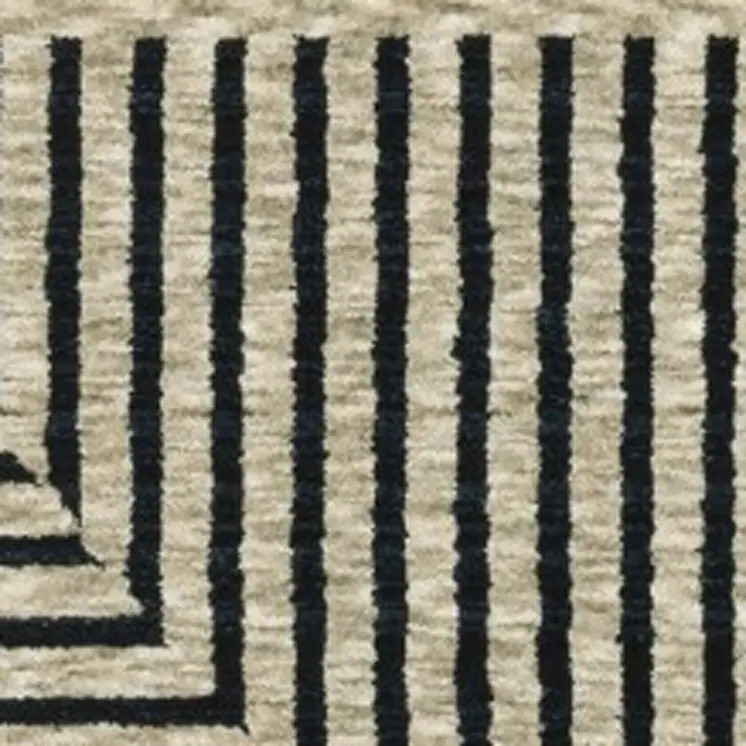 3' X 5' Beige Geometric Area Rug With Fringe