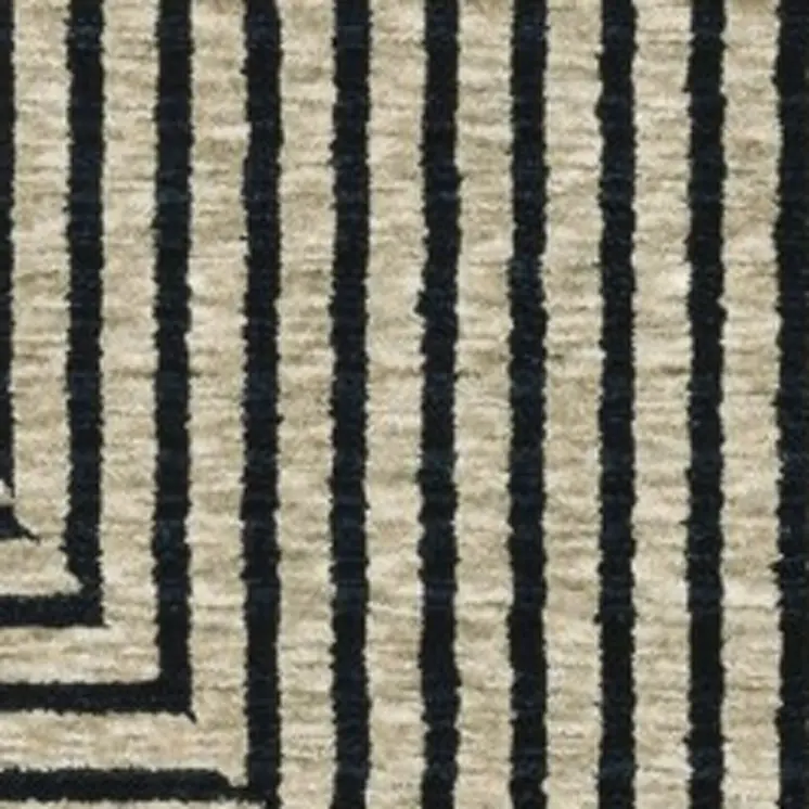 8' Beige Geometric Runner Rug With Fringe