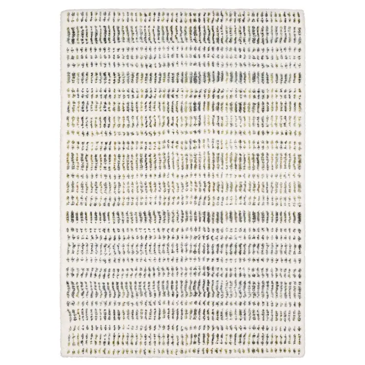 8' Ivory Yellow And Black Striped Runner Rug